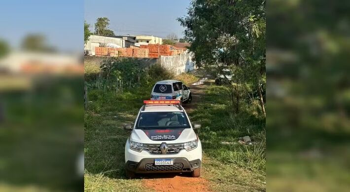 Polícia no local onde corpo de Taís foi localizado