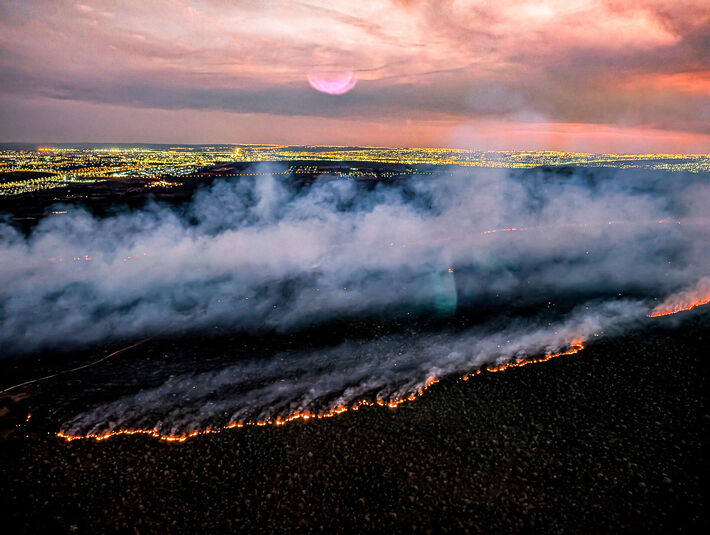 15.09.2024 - Sobrevoo no Parque Nacional de Brasília, atingido por incêndio neste domingo. Brasília - DF.     Foto: Ricardo Stuckert / PR