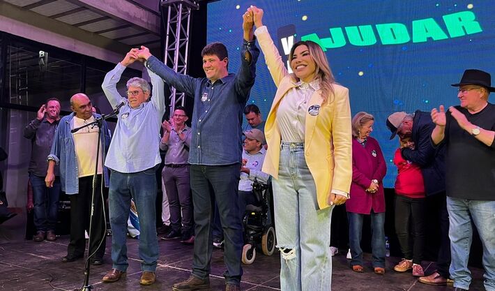 Roddrigo Basso e sua vice Cristina Fiuza, filha do ex-prefeito Daltro Fiuza, lideram corrida eleitoral em Sidrolândia, diz IPP. Foto: Lucas Amaral - Noticidade