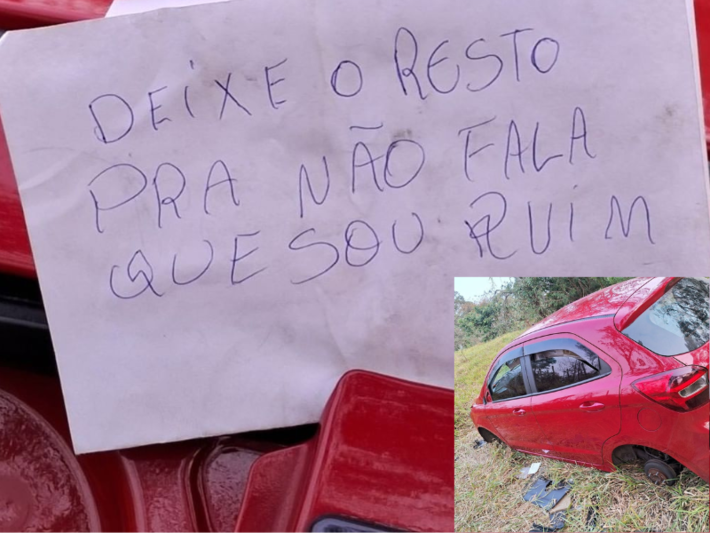 Bilhete deixado pelo ladrão