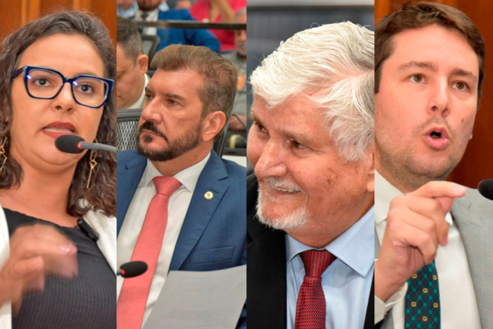 Da esquerda para a direita, os deputados Gleice, Kemp, Zeca e Catan