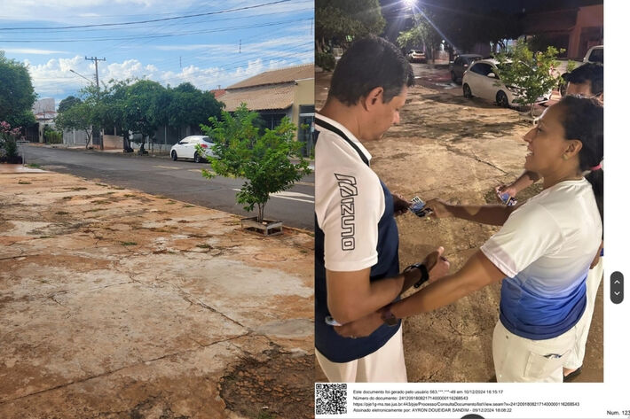 Daniella Rodrigues enviou fotos à justiça que foram produzidas em frente a sua casa em Campo Grande, diz acusação. Fotos: Reprodução