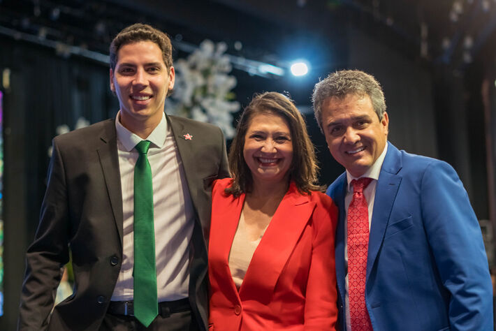 Jean Ferreira, Luiza Ribeiro e Landmark Rios, bancada do Partido dos Trabalhadores na Câmara Municipal de Campo Grande. Foto: Tero Queiroz