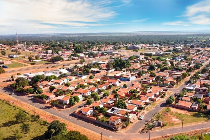 Imagem aérea do município de Rochedo