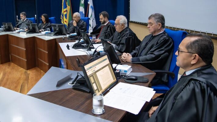 Conselheiros durante sessão do TCE-MS