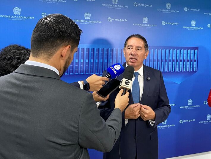 Gerson Claro, presidente da Assembleia Legislativa de Mato Grosso do Sul em entrevista. Foto: Reprodução