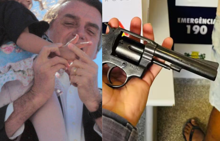 Ex-mandatário inelegível, Jair Bolsonaro foi o principal responsável por associar a imagem de crianças às armas de fogo. Foto: Reprodução