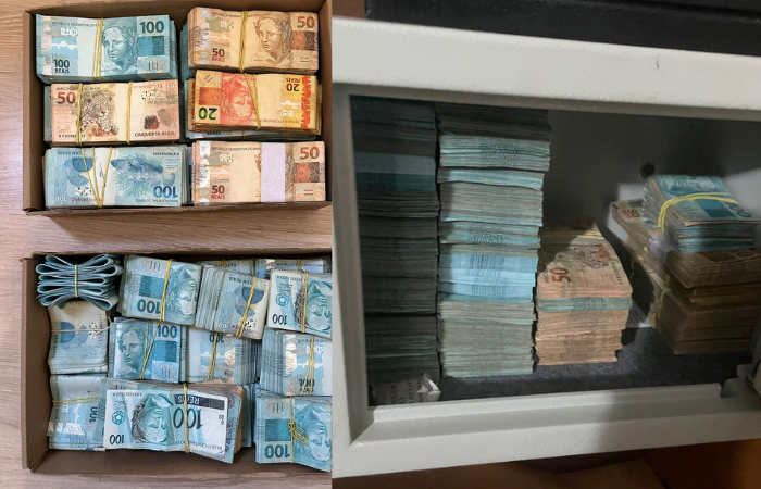 Mais de meio milhão foi apreendido em apartamentos de Campo Grande e no Rio de Janeiro durante operação da PF que investiga fraudes na educação em MS. Foto: Reprodução | PF