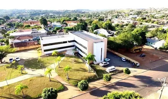 Imagem aérea da prefeitura de Camapuã