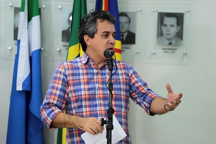Vereador Landmark durante audiência da CPI