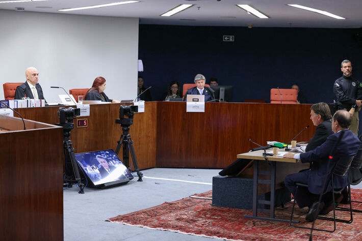 (Interrogatórios dos réus da Ação Penal 2668 em 10 de junho de 2025) - Bolsonaro reconheceu que inventou informação falsa contra ministros da corte eleitoral. Foto: Antonio Augusto/STF