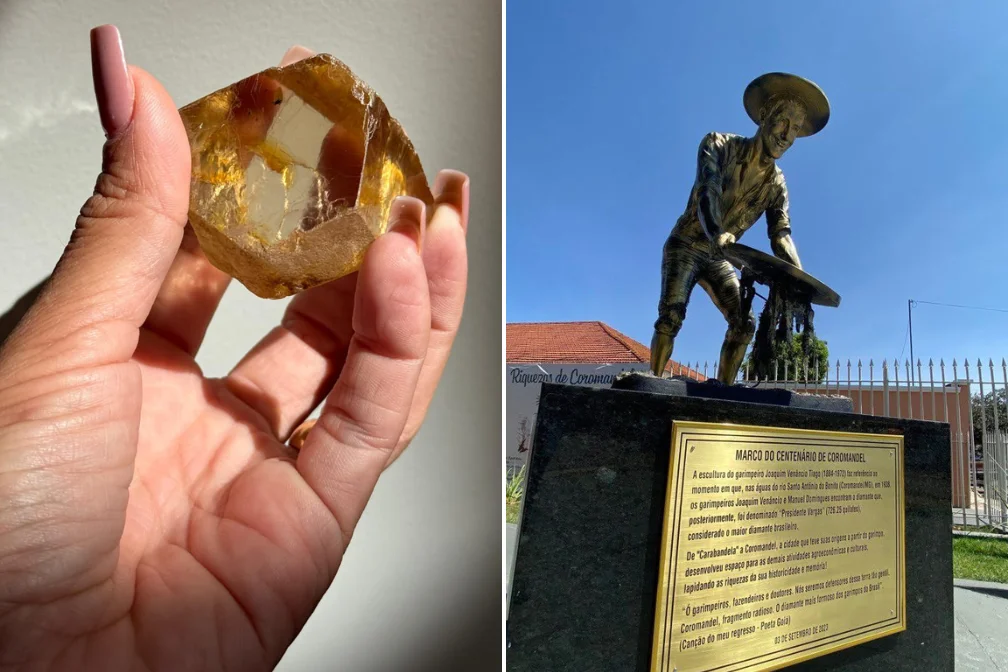Segundo maior do Brasil: Diamante de 647 quilates é encontrado em Coromandel-MG. Foto: Reprodução