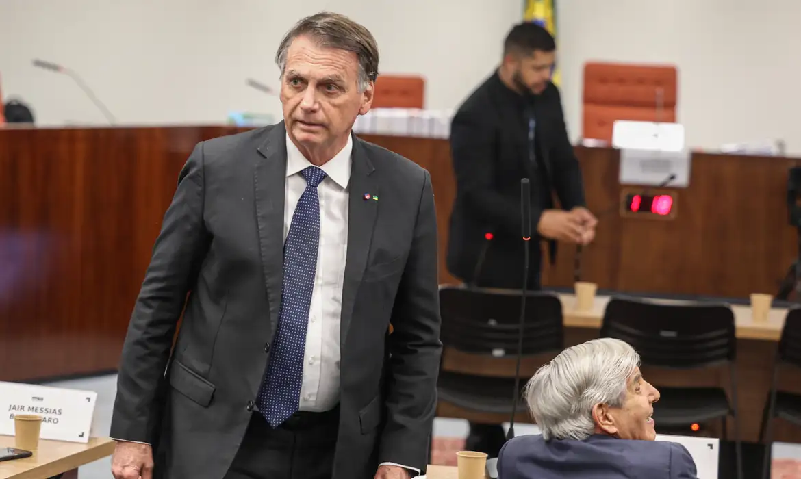 Jair Bolsonaro durante depoimento no STF. Foto:  Valter Campanato/Agência Brasil