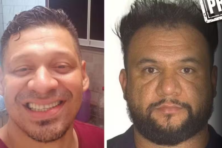 Everton Boi à esquerda e o suspeito de assassinato, Idirlei Alves Pacheco, à direita. Foto: Reprodução