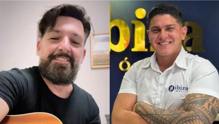 Deyvid, à esquerda, e Thiago foram mortos na imobiliária