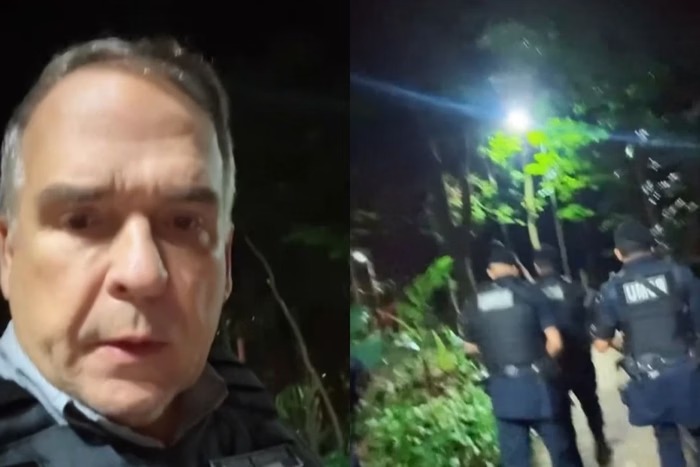 Prefeito durante fiscalização no parque