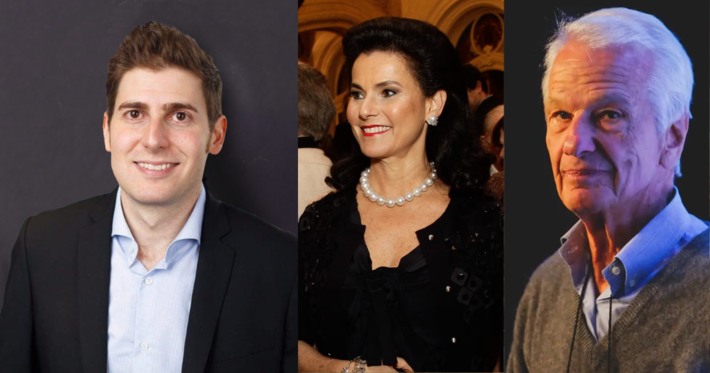 Os três brasileiros mais ricos segundo a Fobes (da esq./dir.): Eduardo Saverin, Vicky Safra e Jorge Paulo Lemann. Fotos: Web