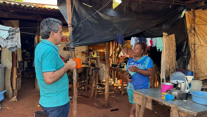 Vereador durante encontro com Marilza