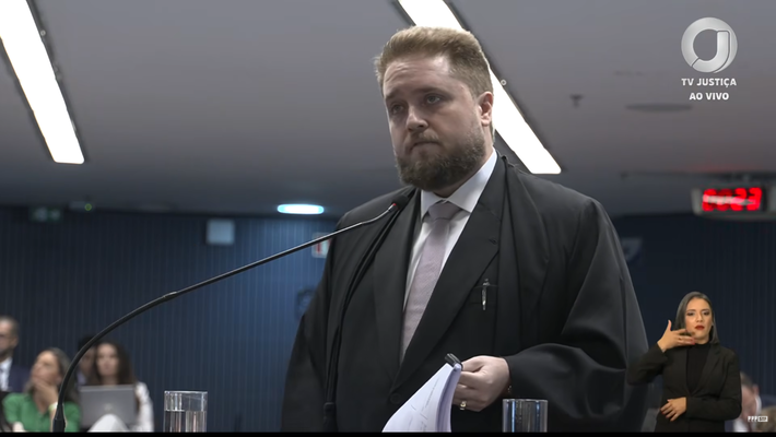 Matheus Milanez, advogado de General Heleno. Foto: TV Justiça