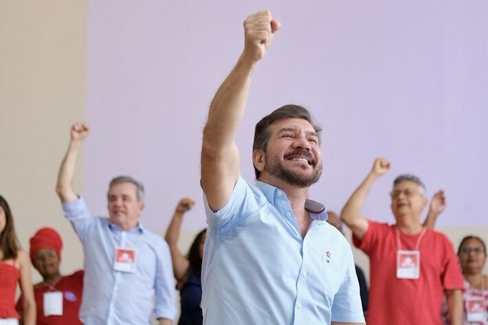 Pedro Kemp tomou posse como presidente municipal do PT no domingo, 14 de setembro, no auditório da Fetems, em Campo Grande. Foto: Giovanni Coletti