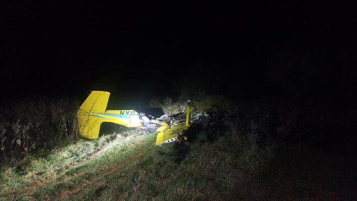 Avião caiu em fazenda na zona rural de Aquidauana