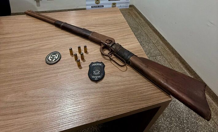 Arma apreendida pela Polícia Civil