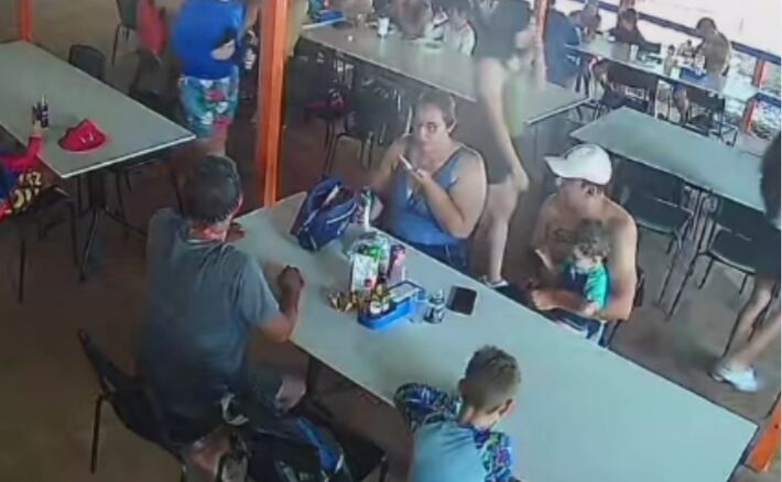 Família de Lucas Yerdliska tranquila momentos antes do naufrágio no Lago do Manso. Foto: Reprodução