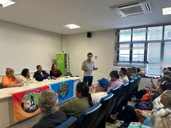 Vereador Landmark Rios (PT) participou de reunião na sede do INCRA/MS. Foto: Pedro Roque