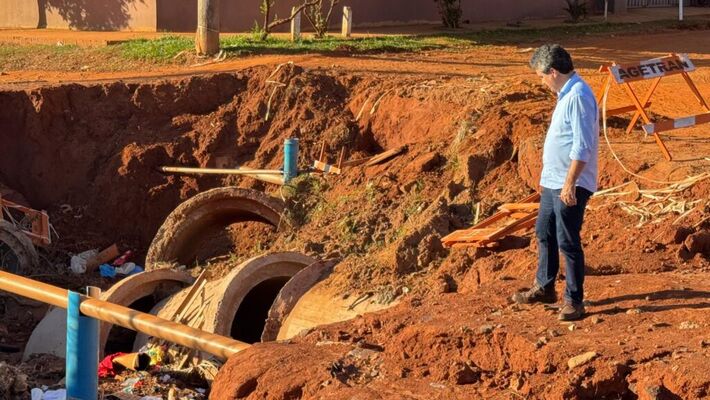 Vereador Landmark tem fescalizado obras de drenagem em bairros campo-grandenses. Foto: Pedro Roque