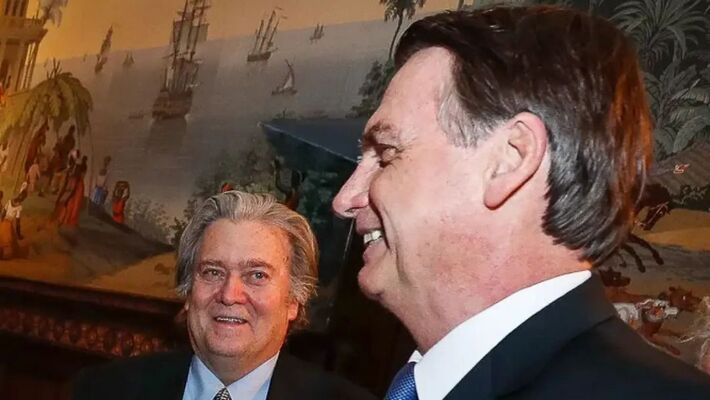 Jeffrey Epstein e Steve Bannon trocaram mensagens de apoio a Bolsonaro. Foto: Arquivo 