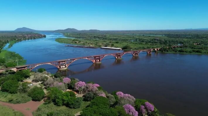 Ponte de Porto Esperança, sobre o Rio Paraguai, no trecho Campo Grande-Corumbá  | Foto: Instagram