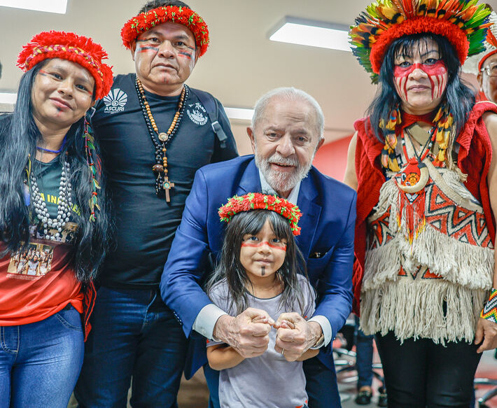 10.08.2024 - Presidente da República, Luiz Inácio Lula da Silva, durante reunião com lideranças indígenas Guarani-Kaiowá do Mato Grosso do Sul, no Edifício Toufic. Brasília - DF.     Foto: Ricardo Stuckert / PR