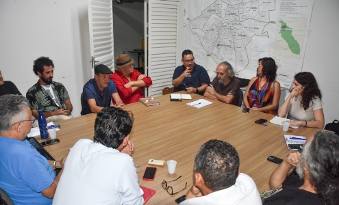 Lideranças do PTMS debatem as políticas culturais em Campo Grande (MS). Foto: Reprodução