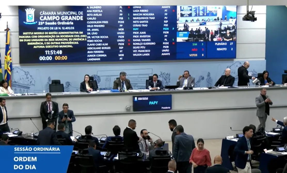 Câmara nega terceirização da saúde em Campo Grande (MS).
