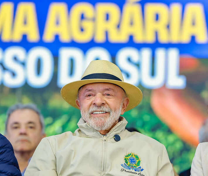 25.06.2026 - Presidente da República, Luiz Inácio Lula da Silva, durante cerimônia de anúncios da Reforma Agrária para o Mato Grosso do Sul, no Distrito de Nova Itamarati, MS-164, km 40, Ponta Porã - MS     Foto: Ricardo Stuckert / PR