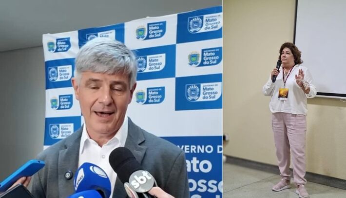 Ex-secretário e presidente da Sanesul e sua irmã Lili. Fotos: Redes