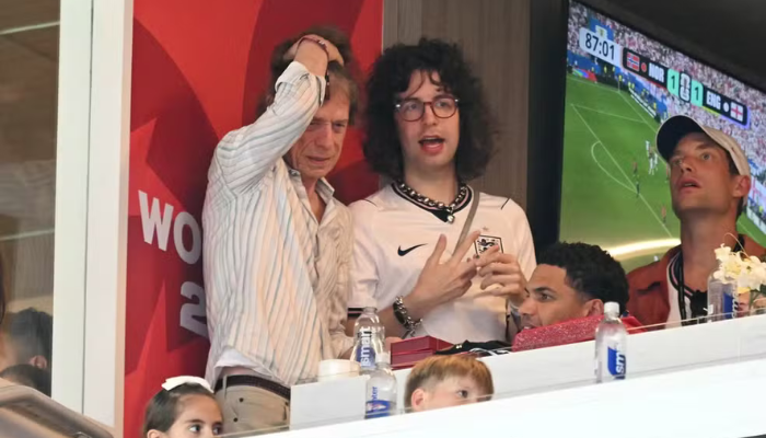 Mick Jagger com o filho, Lucas, fruto do relacionamento com a apresentadora Luciana Gimenez  Foto: AFP