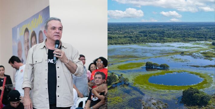 Vander Loubet exalta a atuação dos técnicos da ciência meteorológica no país, destacando os profissionais que trabalham em Mato Grosso do Sul. Fotos: (Esq: Tero Queiroz) | (Dir: Flávio André)