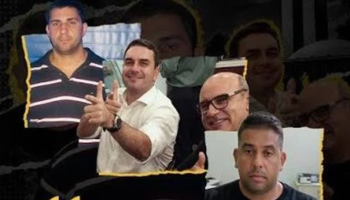 Flávio não pode negar ser miliciano, pois precisa do apoio dos grupos paramilitares corruptos. Fotos: Reprodução