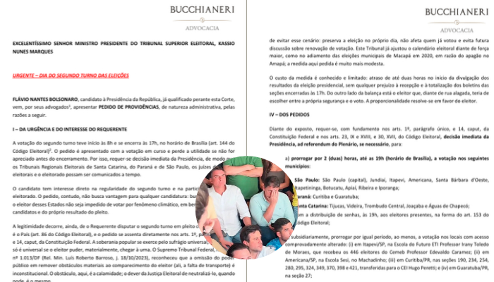 Documento oficial prova que Flávio Bolsonaro pediu ao TSE prorrogação do horário de votação.