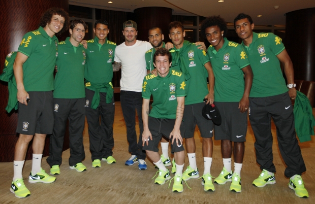  A seleção brasileira recebe a visita do craque inglês David Beckham em Miami. O grupo está reunido para encarar Honduras.<br />Foto: Rafael Ribeiro / CBF