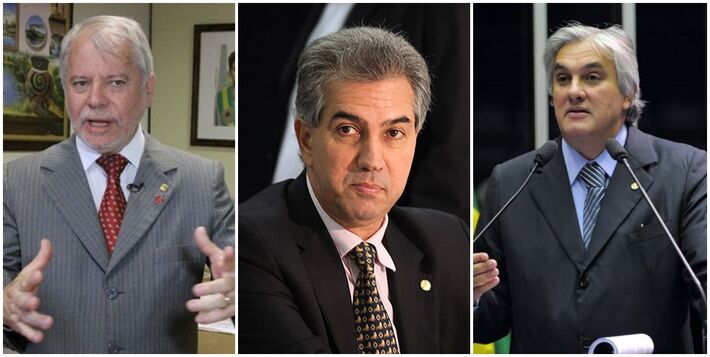  Antônio Carlos Biffi (PT), Reinaldo Azambuja (PSDB) e Delcídio do Amaral (PT)<br />Foto: Arquivo