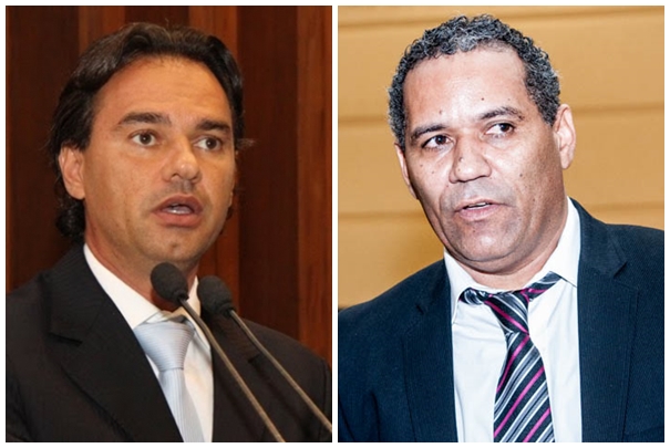 Deputado Marquinhos Trad (PMDB) e vereador Chiquinho Telles (PSD)<br />Foto: Divulgação e Marcelo Calazans