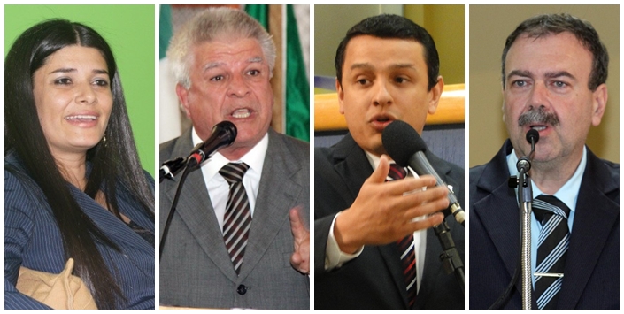  Vereadores Rose Modesto (PSDB), Edil Albuquerque (PMDB), Elizeu Dionizio (SDD) e Paulo Siufi (PMDB)<br />Foto: Reprodução