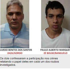 A Delegacia Especializada de Repreensão aos Crimes de Fronteira (Defron) indiciou os internos da Presídio Harry Amorim Costa (PHAC), Ricardo Benites, de 46 anos, vulgo Zaza/Gordo e Paulo Alberto, vulgo Zé Bolinha/Banguelo por envolvimento nos últimos roub