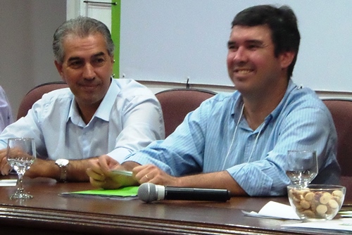  Deputado federal e governador eleito, Reinaldo Azambuja (PSDB) e presidente da Famasul, Eduardo Riedel<br />Foto: Dany Nascimento