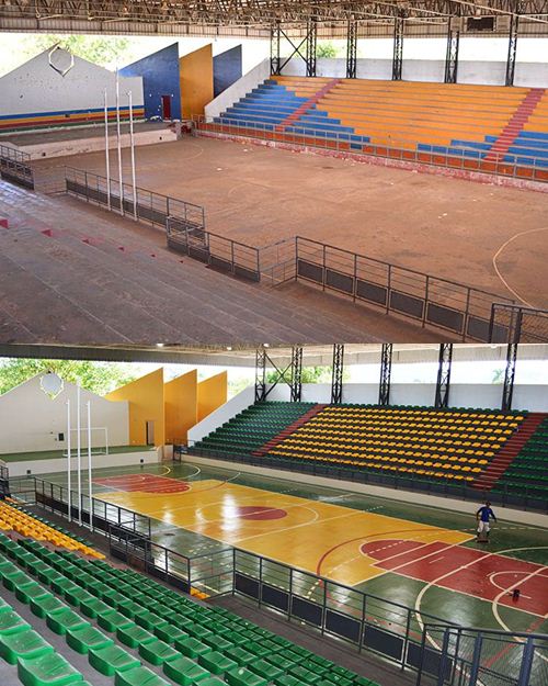  Complexo esportivo em Corumba, antes e depois<br />Foto: Diário Corumbaense