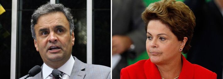  Senador Aécio Neves (PSDB) e a presidente Dilma Rousseff (PT)<br />Foto: Divulgação