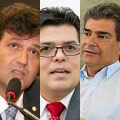 Ex-secretário municipal de Saúde Luiz Henrique Mandetta (DEM), prefeito Gilmar Olarte (PP) e ex-prefeito Nelsinho Trad (PMDB)