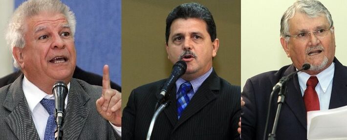  Vereadores Edil Albuquerque (PMDB), João Rocha (PSDB) e Zeca do PT<br />Foto: Divulgação